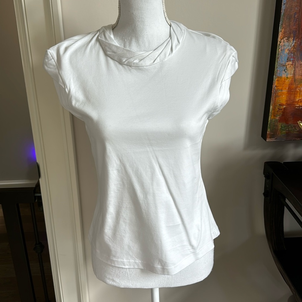 Tory Burch White cotton top. Size S. Never been worn!